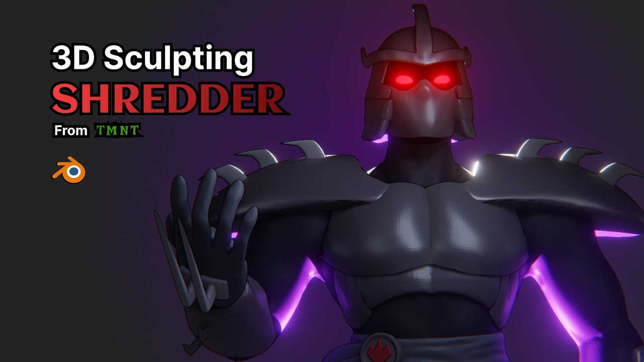 Создание скульптуры Шреддера из TMNT с помощью Blender.