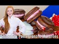 The Best Pomegranate Chocolate French Macarons!! With Pomegranate Buttercream Filling!!
