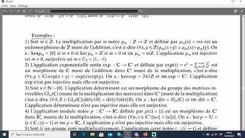 TdG Cours morphismes exemples