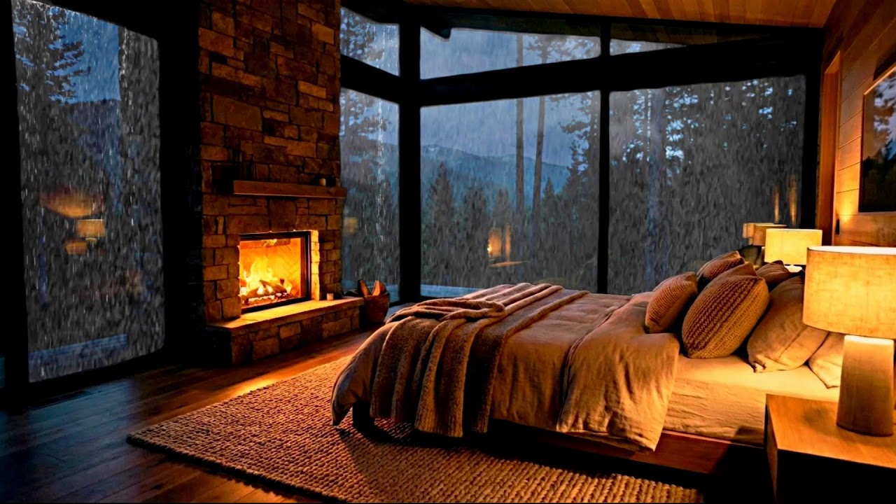 Rain Sounds in Bedroom 🌧️ Cozy Night Rain for Deep Sleep, Insomnia Relief & Stress Reduction