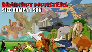 Italian Brainrot Monsters And Kaijus Walking Size Comparison Brainrot Monster Animation