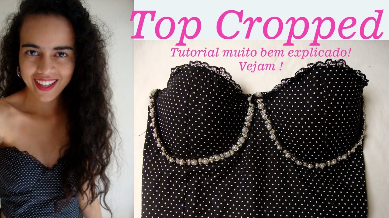 Costurando Top Cropped lastex nas costas por Alana Santos Blogger