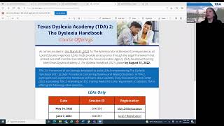 Training Options for Texas Dyslexia Academy T.D.A.2: The Dyslexia Handbook