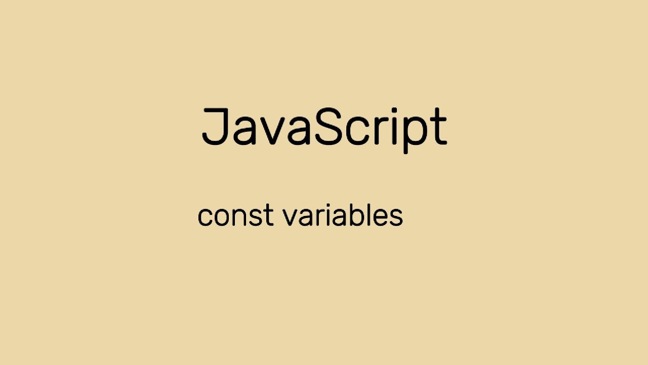 const Keyword in Java Script - YouTube