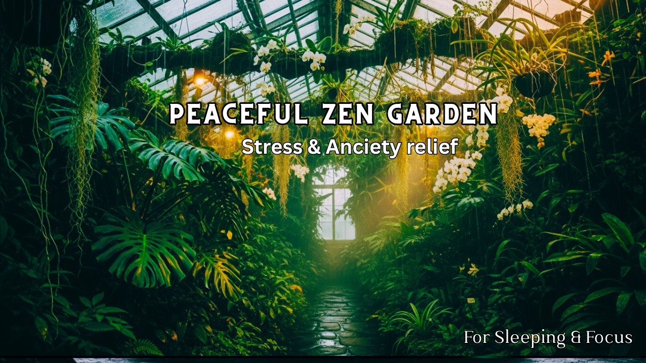 Rain on Glass in a Cozy Greenhouse 🌿  Botanical Rain Sounds