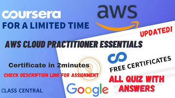 AWS Cloud Practitioner Essentials, week(1-7) All Quiz Answers.#coursera #quiztime #course #answerkey