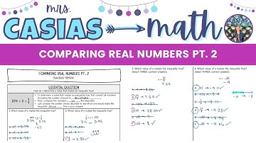 Comparing Real Numbers pt. 2 | 8th Grade Math Pre-Algebra