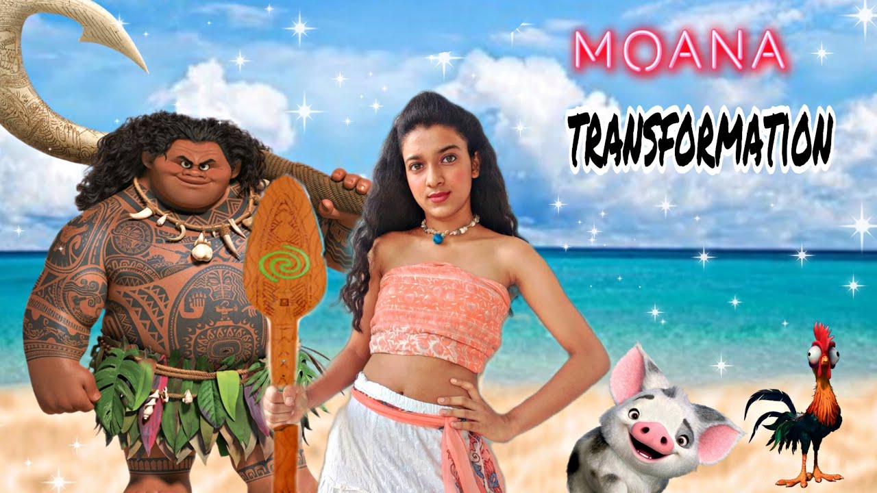 I TRANSFORMED MYSELF INTO A DISNEY CHARACTER MOANA //Sonal rajput 🌼 ...