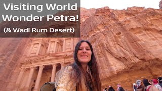 Visiting World Wonder Petra in Jordan! With A Stop In Wadi Rum Desert! #jordan #petra #wadirum
