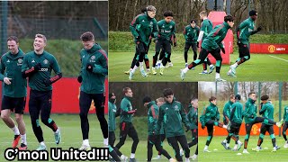 {video} Man United training today 🔥, ready for Liverpool! Rashford, Hojlund, Shaw, Amrabat…..