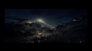 MoonFall 2022 movie scene of the meteoor impact and close passing of the moon.