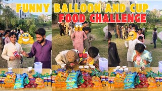 Funny Balloon and Cup Food Challenge | Funny Games | Challenge Games