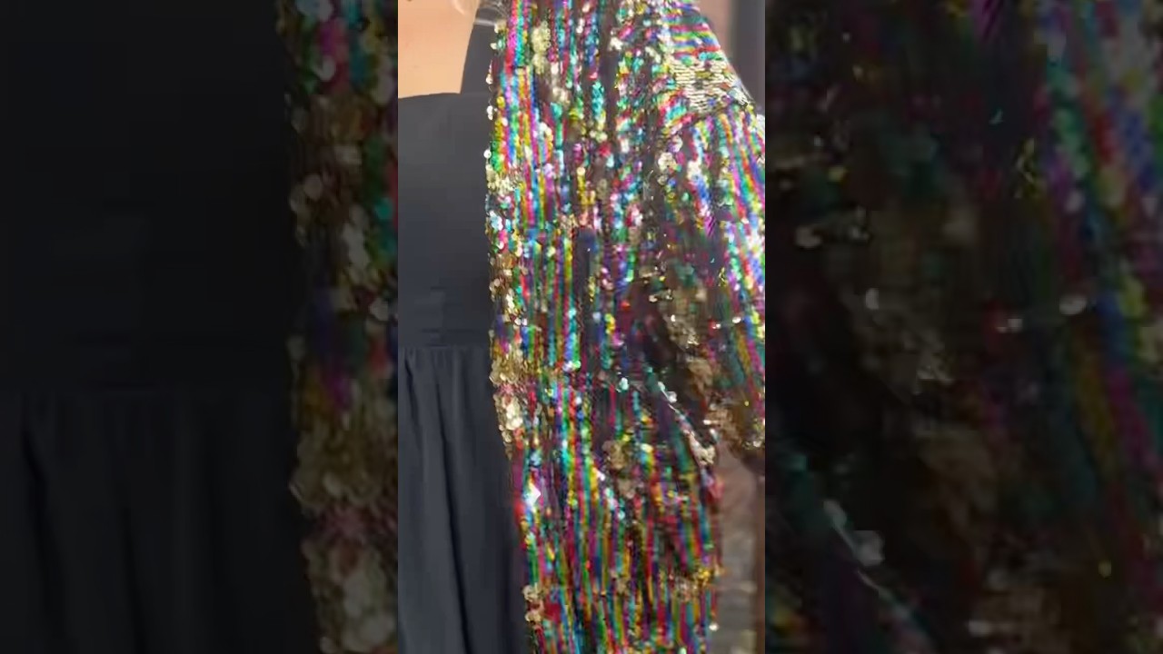 The staple statement piece you didn’t know your wardrobe needed: Rainbow Rage Sequin Cocoon Jacket.