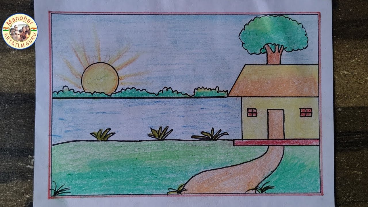 Рисунок пейзажа // Рисунок пейзажа природы // Рисунок природного пейзажа