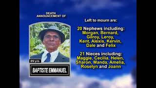 Baptiste Emmanuel ~ Long Obituary