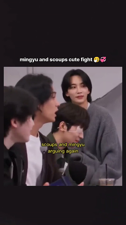 mingyu and scoups fighting....jeonghan is tried 😂💗 #seventeencarat #scoups #mingyu #jeonghan #fypシ