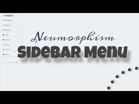 Neumorphism Sidebar Menu with HTML and CSS