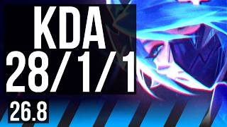AKALI vs AHRI (MID) | Good KDA: 28/1/1 | EUW Master | 26.8