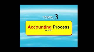 ACN3101/ACT3110 WEEK 3 LECTURE 1 (PART 1) TOPIC 3 ACCOUNTING PROCESS