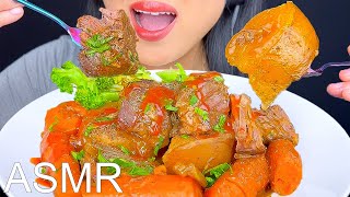 ASMR POT ROAST DINNER WITH GRAVY, POTATOES, BROCCOLI & CARROTS (EATING SOUNDS) ASMR PHAN