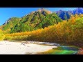 4K  絶景「秋 紅葉の上高地 梓川と穂高連峰」10月下旬 癒し自然映像 Japan Alps Kamikochi Autmun Nature Relaxation Video ストレス解消