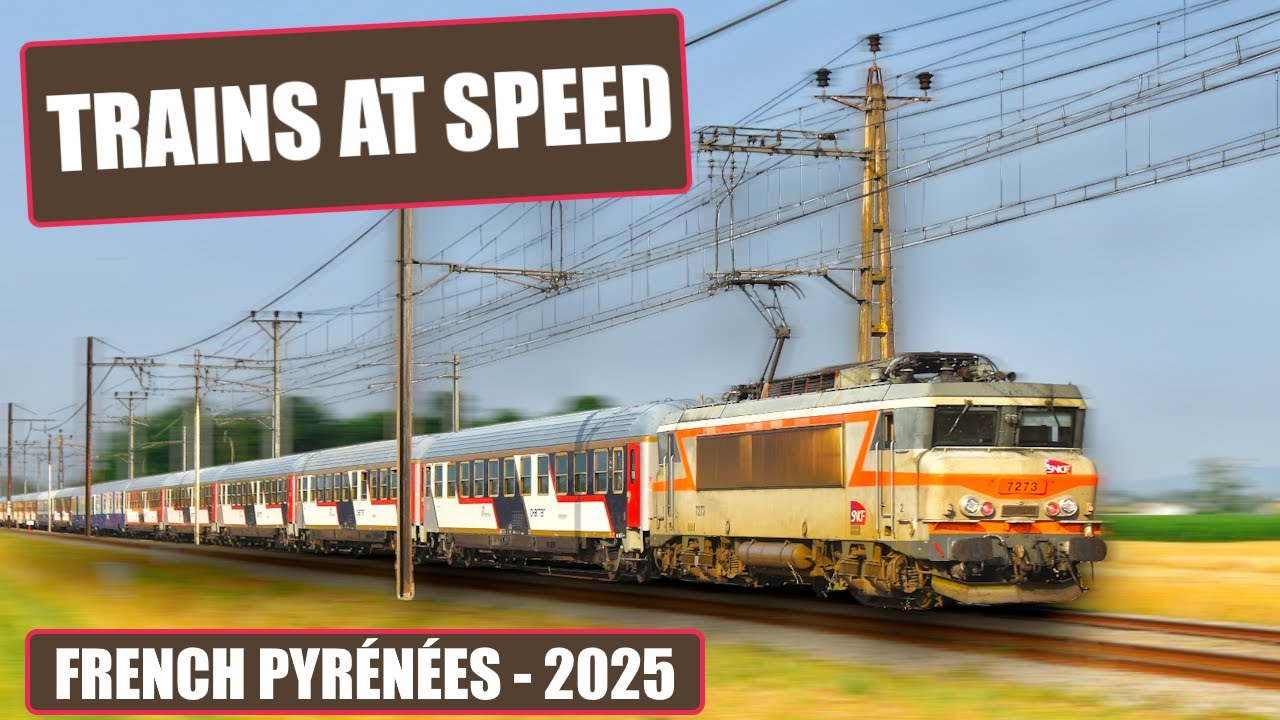 4K Trains At Speed - French Pyrénées Train Compilation (2025)