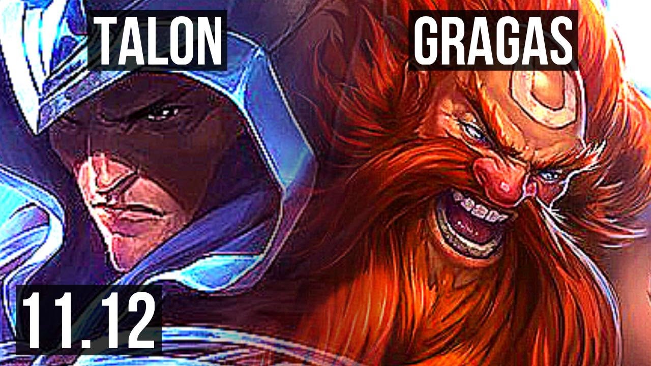 TALON vs GRAGAS (MID) | 7/0/6, 900+ games, 1.1M mastery, Godlike | KR Diamond | v11.12