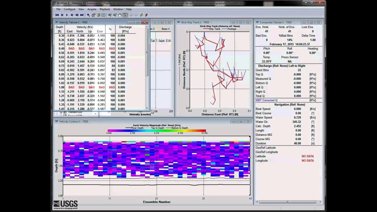 watershed Advanced Review of TRDI SxS Pro Data