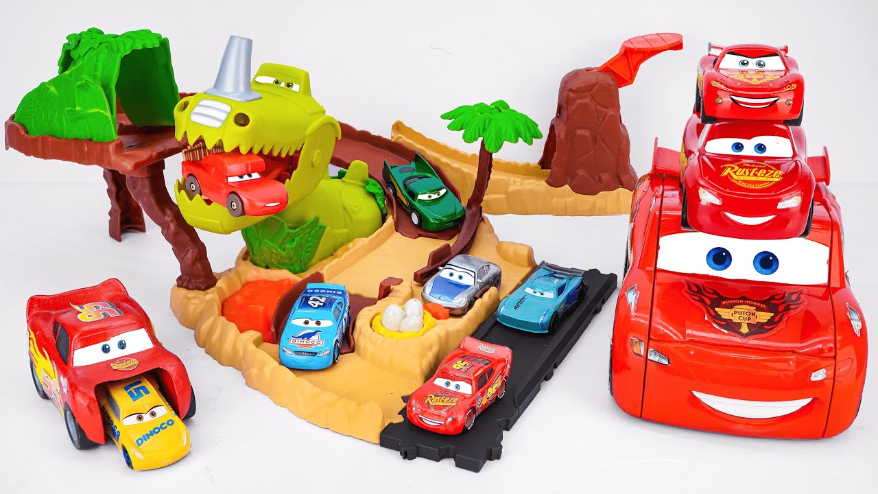 Lightning McQueen Super Unboxing 🚗💨 | Mattel Disney Pixar Cars on the Road Dino Playground #mcqueen