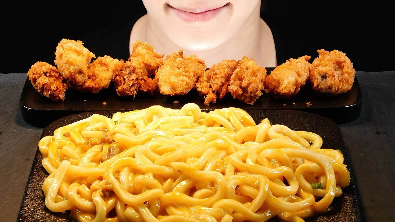 🦪 굴 튀김 + 🥘 매운카레우동 먹방 ASMRFried Oysters & Spicy Curry Udon Mukbang ASMR