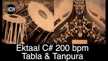 Ektaal 200 bpm | C# pitch | Tanpura & Tabla | Drut Laya