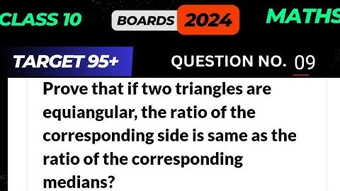 If two triangles are Equiangular Prove that ratio of corresponding side equal corresponding medians