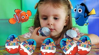 Киндер Сюрприз В ПОИСКАХ ДОРИ Finding Dory surprise eggs - Unboxing toys