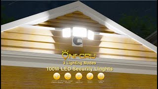 Onforu 100W Motion Sensor Outdoor Lights with Remote Control BD68