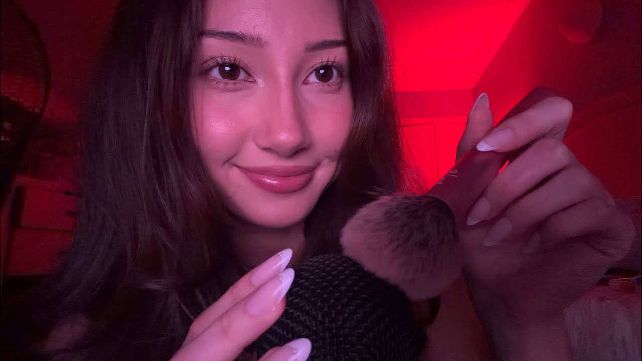 ASMR mic scratching + brushing (mouth sounds, stipples, tapping)