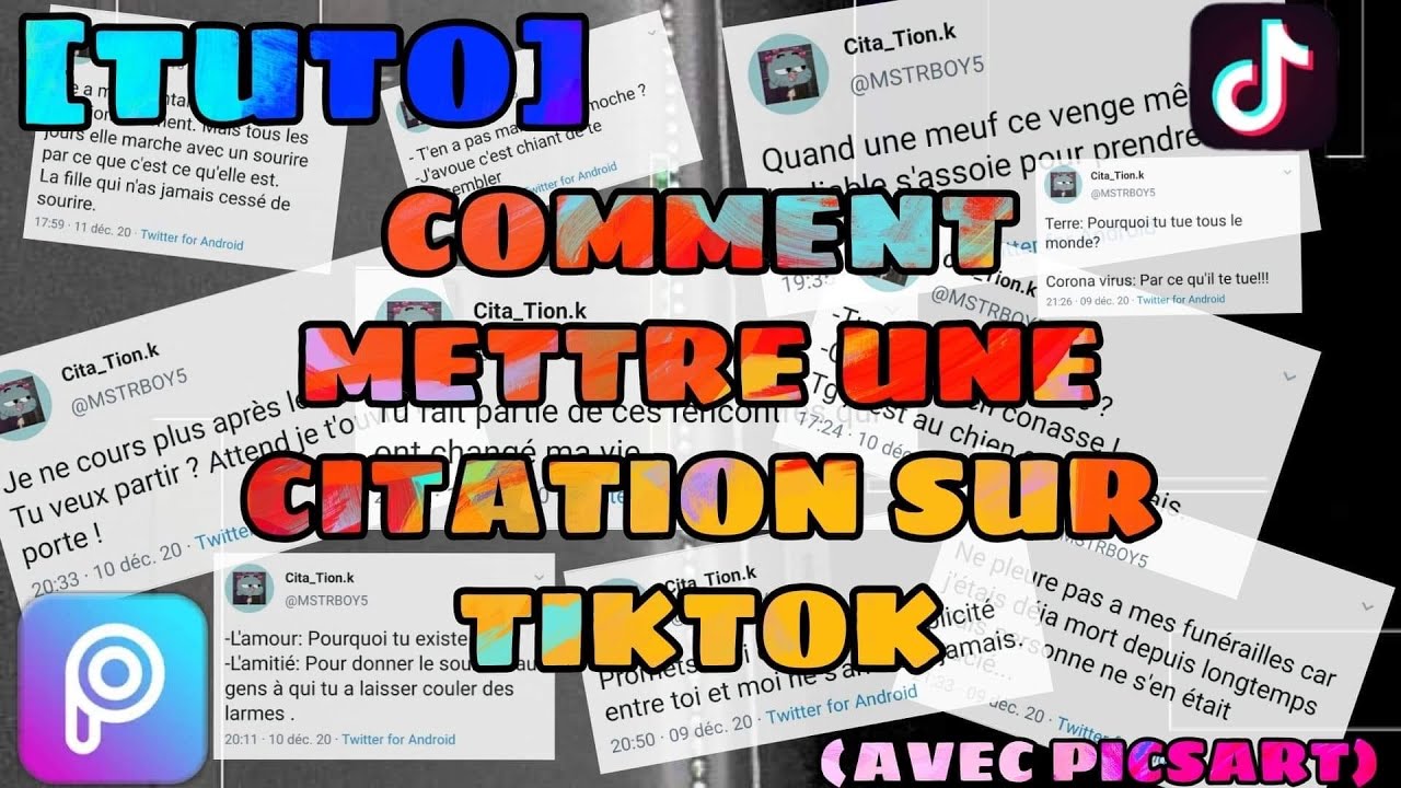 mettre une citation sur TikTok ! (Avec PicsArt) YouTube