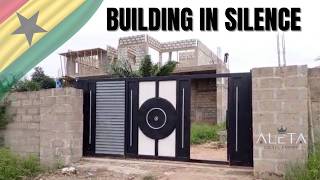 Client reaches roofing level in Ghana 🇬🇭 | Building in silence 🏗️