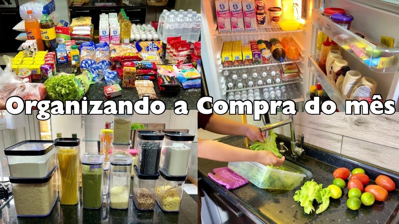ORGANIZANDO AS COMPRAS DO MÊS! Despensa abastecida cozinha organizada