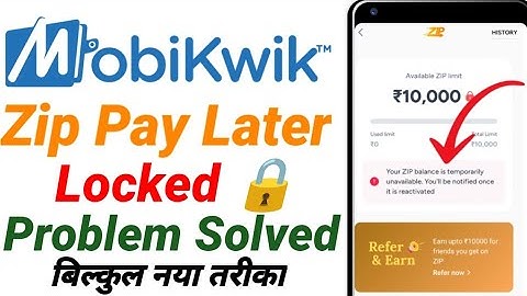 Your ZIP balance is temporarily unavailable | MobiKwik Zip rent payment not working | MobiKwik Lock