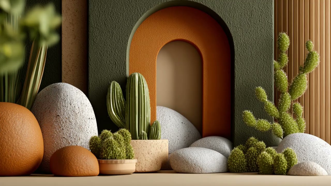 Contemporary Desert Oasis – Modern Cactus Landscaping for Striking Outdoor Style!