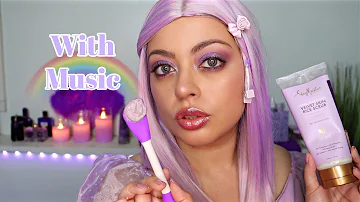 ASMR| 🌈The ROYGBIV Spa - VIOLET EDITION 💜 Facial Treatment WITH MUSIC (Personal Attention)