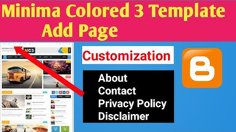 Minima Coloured 3 Template Mein Privacy Page Add Kaise Karenge || About, Contact Page Create || 2021