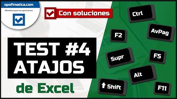 ✅❌ Preguntas de Test - Atajos de teclado en Excel (Examen #4) (Con soluciones) (Excel basico)
