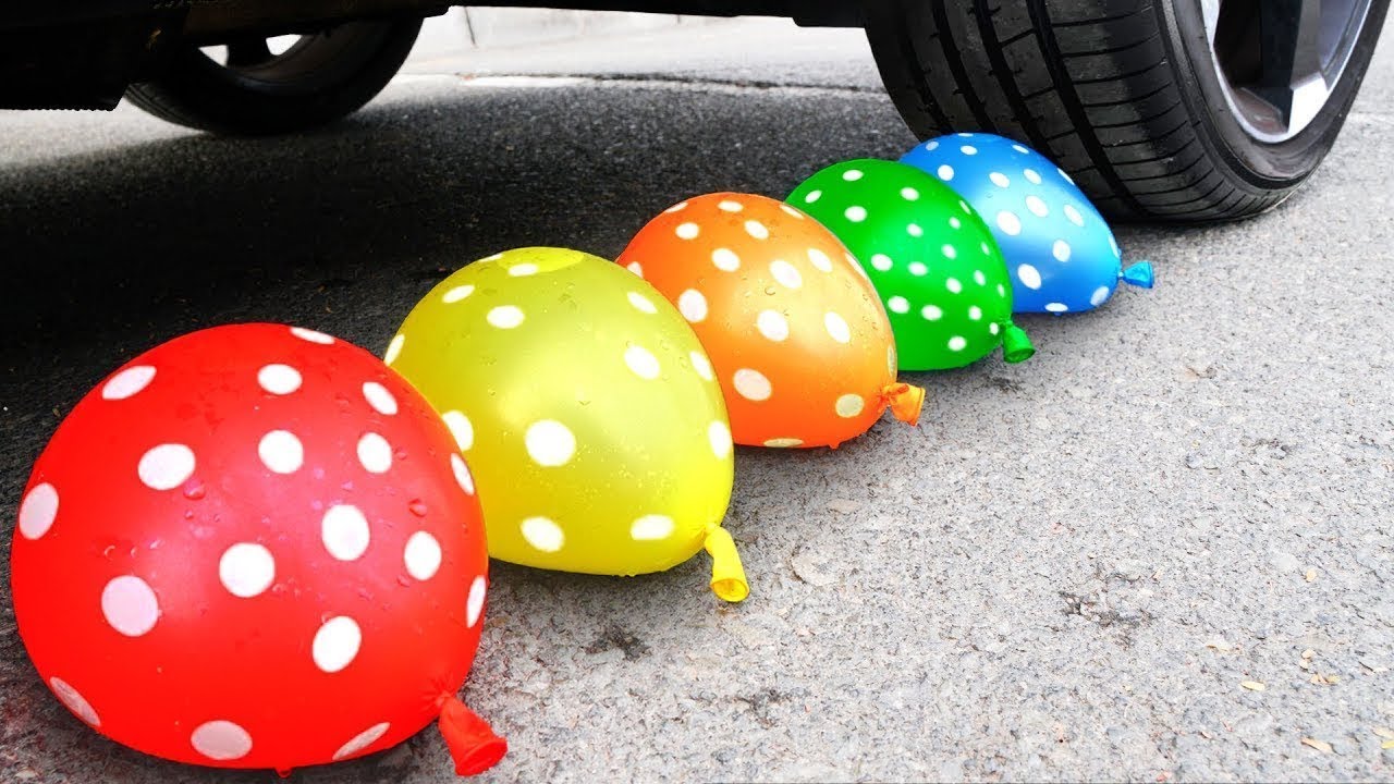 Crushing Experiments Video! &Car vs Crunchy Color Giant Toothpaste Balloons & Soft Things By Car 7