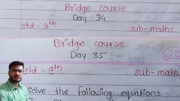 Bridge course day 34 day 35 class 9 maths complete exercise solution English medium setu abhyaskram