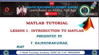 Lesson 1 : What is MATLAB