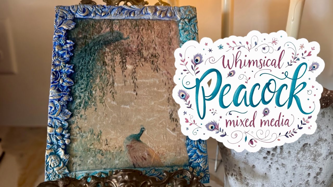 Whimsical Peacock Mixed Media One Mould Wonder! @SolbeeHome #diy #decoupage #clay