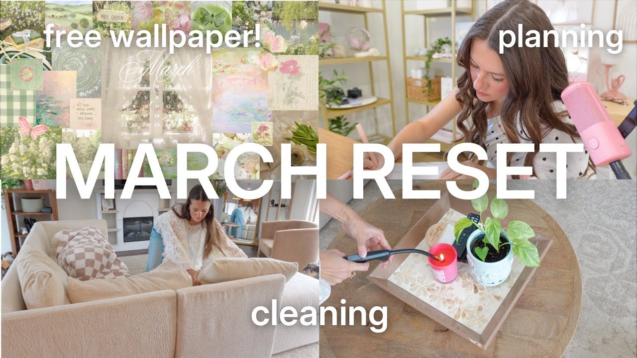 MARCH RESET ROUTINE 🍀 lucky charms latte, goal setting, cleaning, and restocks!
