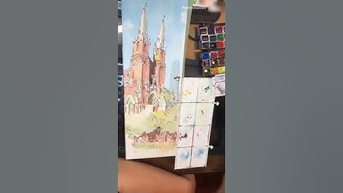 徐家汇天主教堂水彩上色
