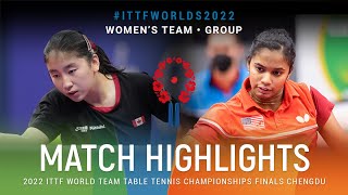 Highlights | Crystal Liu (CAN) vs Sarah Jalli (USA) | WT Grps | #ITTFWorlds2022
